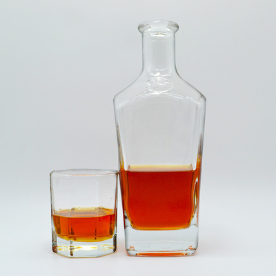 750ml Custom Glass Bottle for Spirits Transparent Irregular Shaped Tequila Bottle