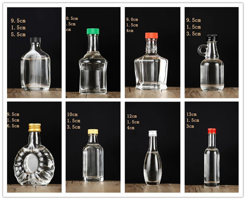 Popular Empty Whisky Spray Mini Glass Alcohol Bottles with Super Flint Glass Material
