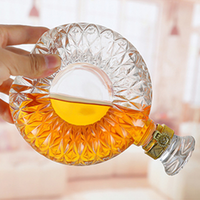 750ml White Glass Material Unique Shape Cherry Wine Glass Bottle for Liquor in Europe