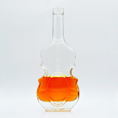 Industrial Beverage 700ml Clear Glass Bottle with Cork and Super Flint Glass Material