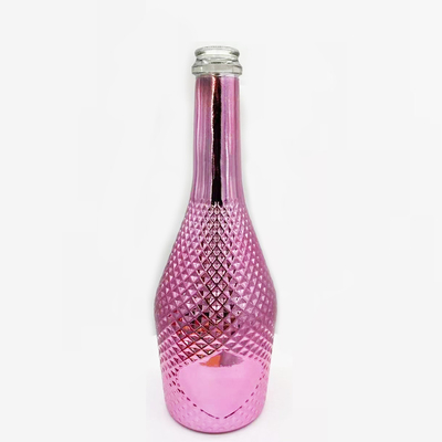 Empty Glass Bottle for Wine 1 Liter Customized Electroplate Color Glass Liquor Bottles