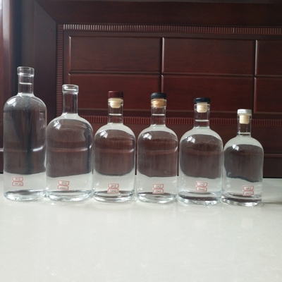 Empty frosted design GUALA cork vodka liquor glass bottle 375ml 750ml 1 litre 1750ml