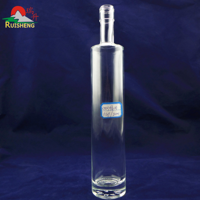 High Flint Glass Material 750ml Cylinder Shape Glass Wine Bottle for Liquor Alcohol