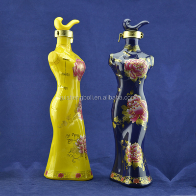 Clear Woman Shaped Tequila Bottle Unique Glass Bottles for Bars and Restaurants