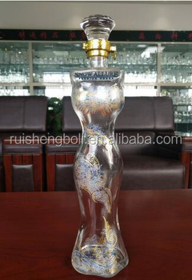Clear Woman Shaped Tequila Bottle Unique Glass Bottles for Bars and Restaurants