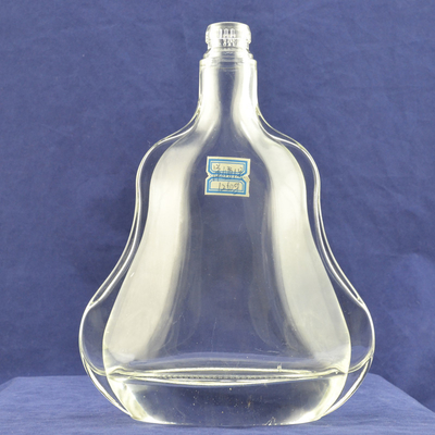 Embossed High Flint Glass Material Eiffel Tower Shape Glass Liquor Bottle with Cork