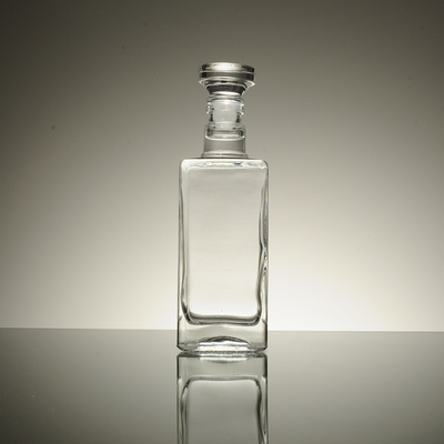 Frost Surface Handling French Square Glass Bottle with 700ml 500ml / 250ml Capacity