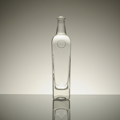 Frost Surface Handling French Square Glass Bottle with 700ml 500ml / 250ml Capacity