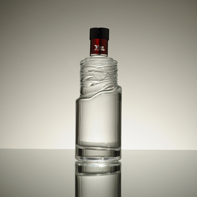 500ml Frost Surface Handling Butterfly Shape Whiskey Glass Bottle for Vodka Packaging
