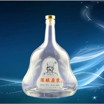 750ml Guitar Shaped Glass Bottles for Brandy Vodeka Wine Painted Color and Durable