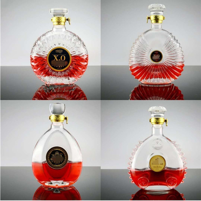 750ml Guitar Shaped Glass Bottles for Brandy Vodeka Wine Painted Color and Durable