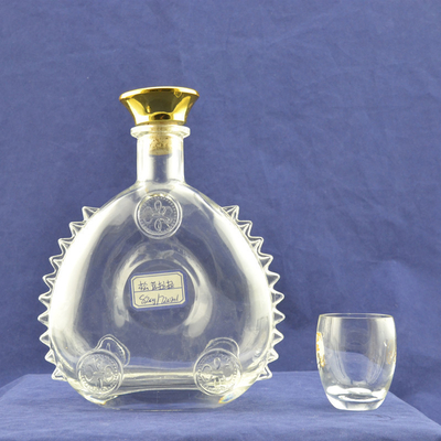 ISO14001 Certified Super Flint Glass Bottles for XO/Brandy/Whiskey/Vodka Manufacture