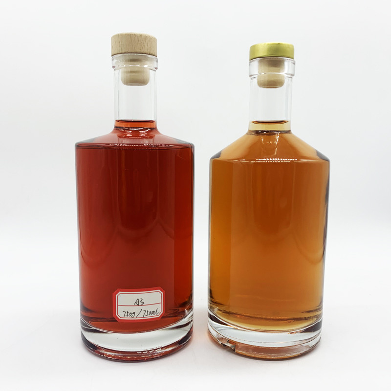 Custom Design 75cl Whisky Bottle 0.75l Extra Flint Cork Vodka Bottle with Free Sample