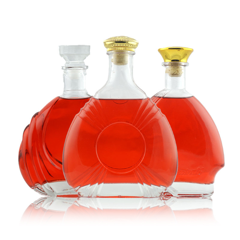 250ml Red Label Gold Spray Painting Brandy Liquor Tequila Vodka Bottle with Metal Cap