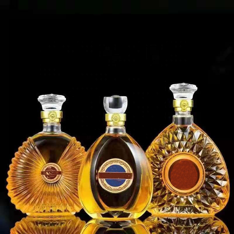 Frosted 500ml Spirit Champagne Beverage Tequila 750ml Custom Empty Square Whisky Vodka Liquor 70cl Glass Bottle