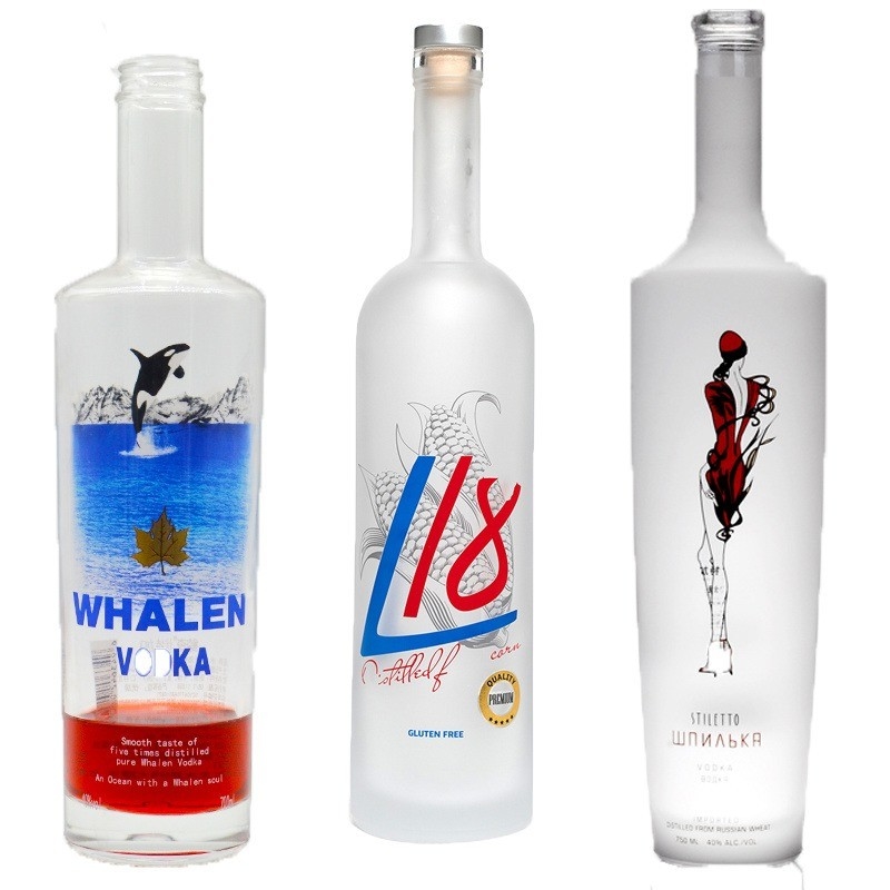 Crystal Glass 700ml 750ml 1L Gin Whisky Vodka Whiskey Wine Bottles for Liquor Package