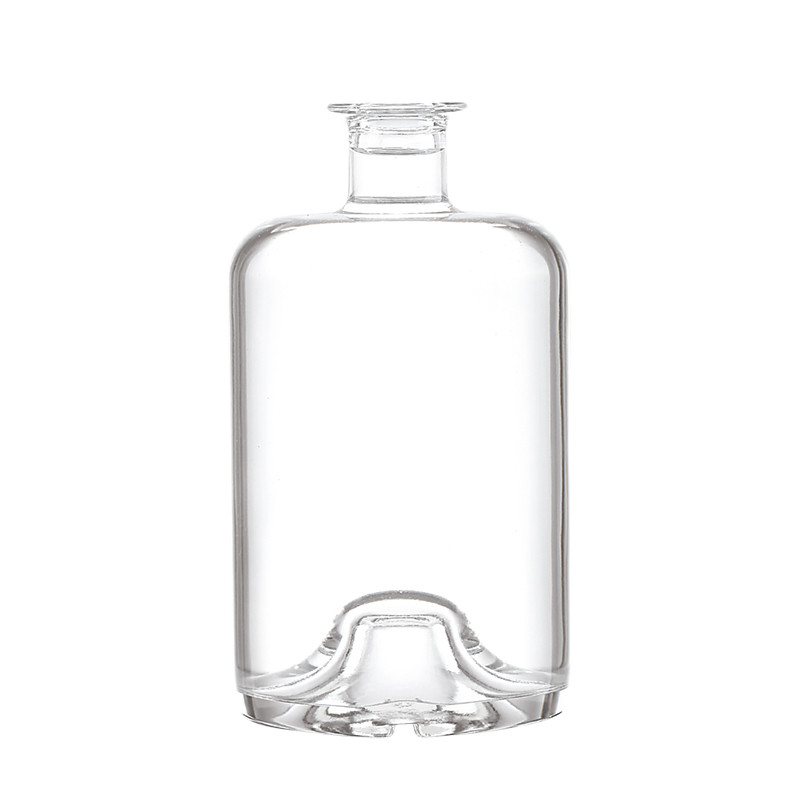 Wood Cork Sealing Type Customized 500ml Wide Glass Bottle for Rum Tequila Vodka Brandy Oil