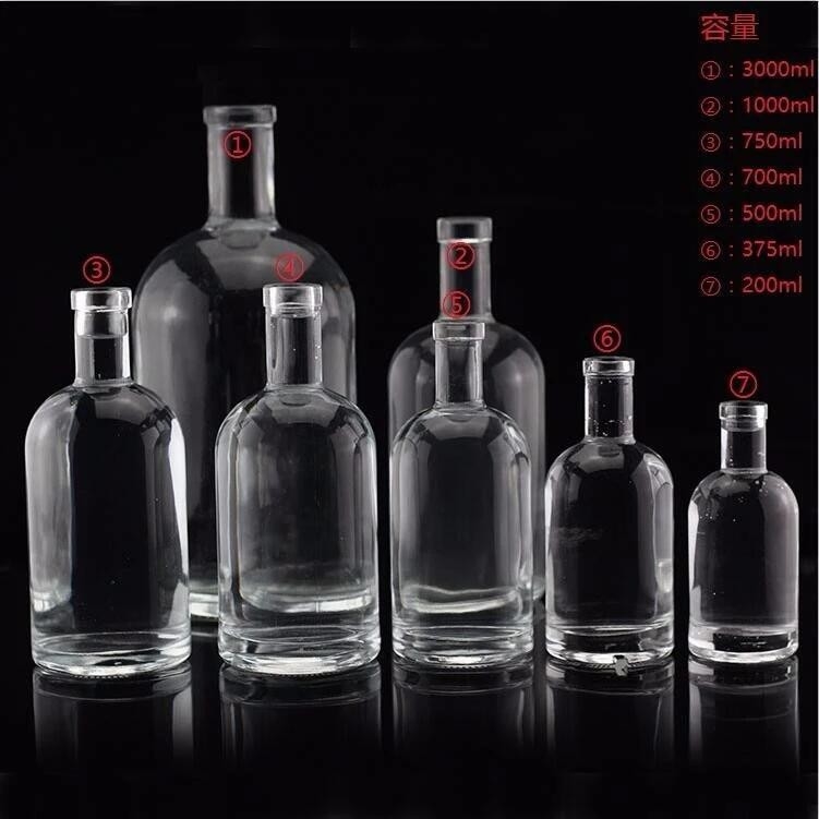 FOB Empty Glass Bottle for Vodka Spirit Whisky Wine Capacity 250ml 500ml 700ml 750ml 1l