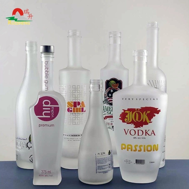 Custom Crystal Glass Empty Frosted Tequila 700ml Bottle for Liquor Whiskey Vodka 750ml