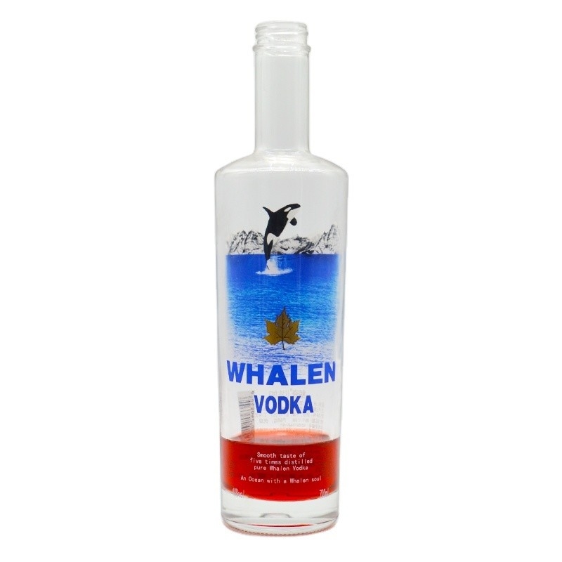 Frosted Super Flint 700ml Empty Bottles for Wine Decal Logo 750ml Vodka Glass Bottle