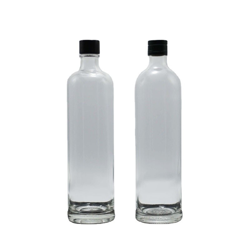 FOB Terms Super Flint Glass Water Bottle with Stopper and Decal Surface 750ml 1000ml