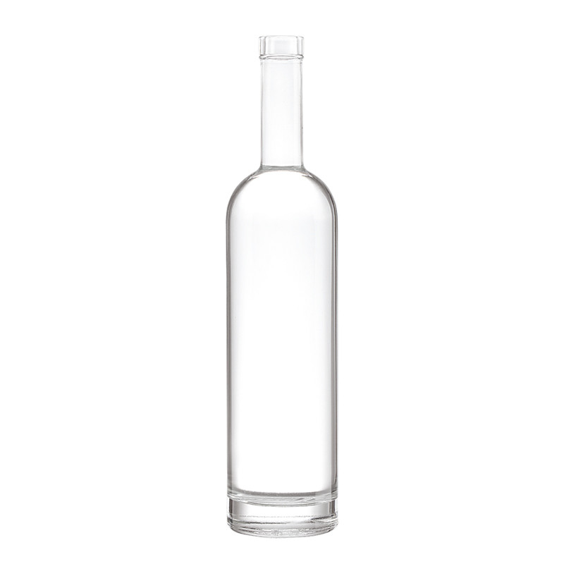 Custom 1 Liter Glass Bottle for Vodka Crystal White Screen Printing Surface Handling