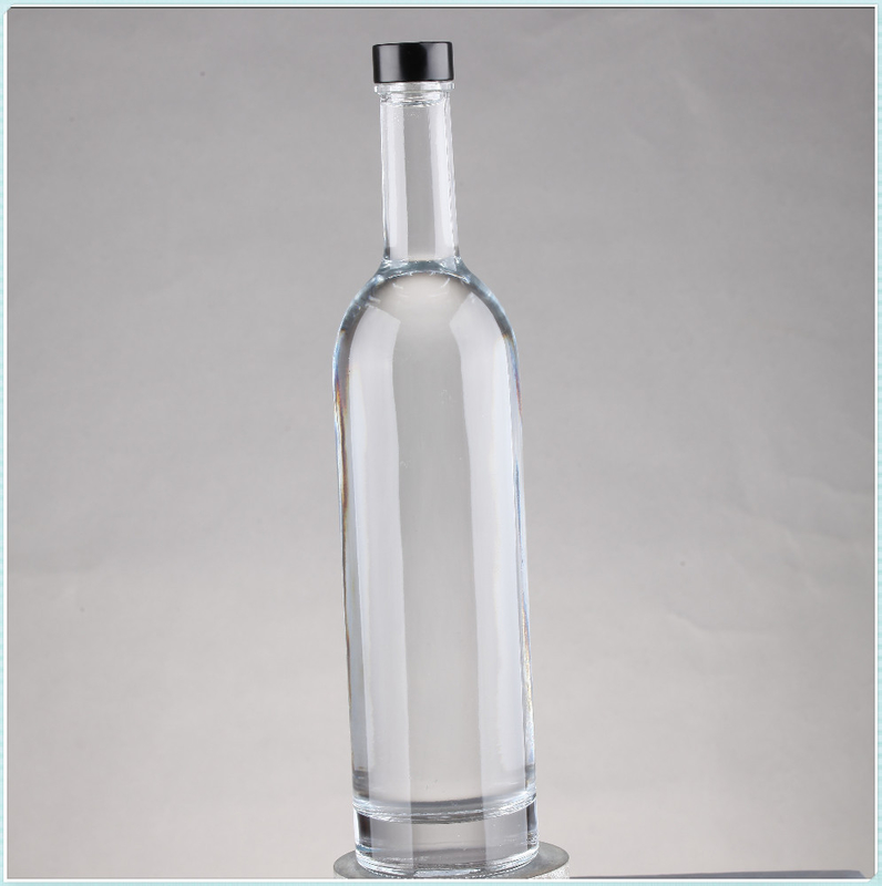 Clear Empty Hot Stamping Super Flint Glass Liquor Bottles with Cork 75cl Capacity 750ml