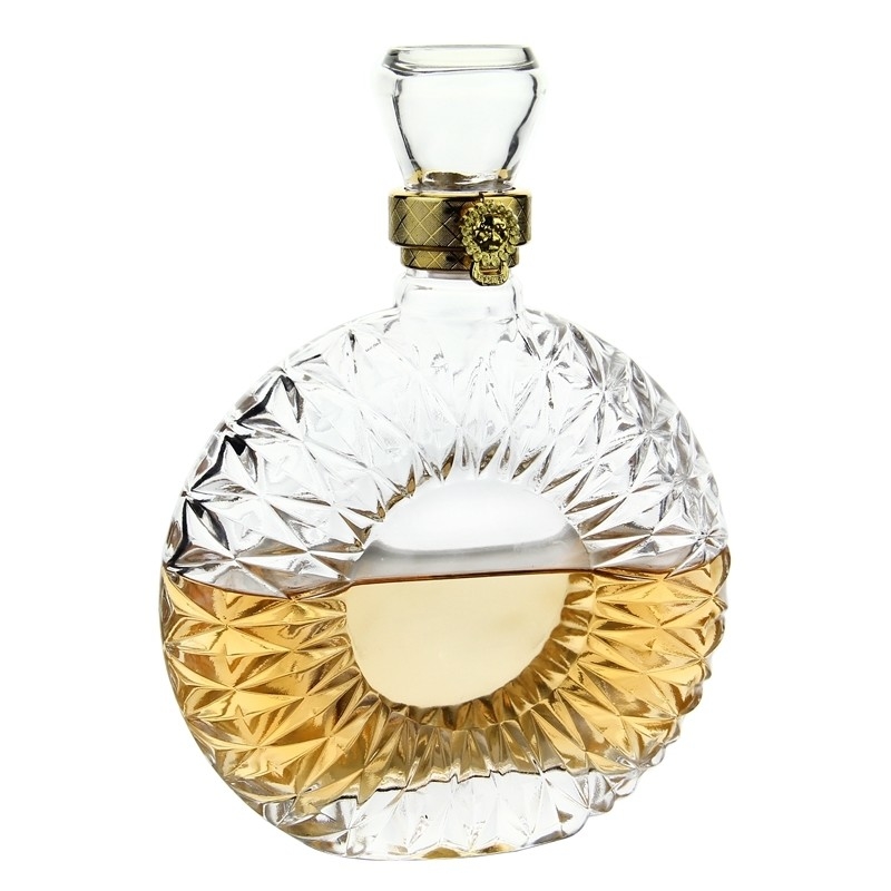 Custom 500ml 700ml 750ml Empty Liquor Wine Brandy Glass Bottle With Glass Cork for Vodka