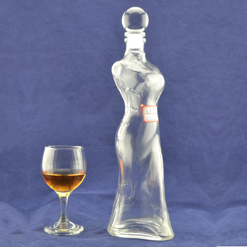 350ml 500ml 750ml Customized Women Body Shaped Glass Bottle for Spirit Alcohol Ship