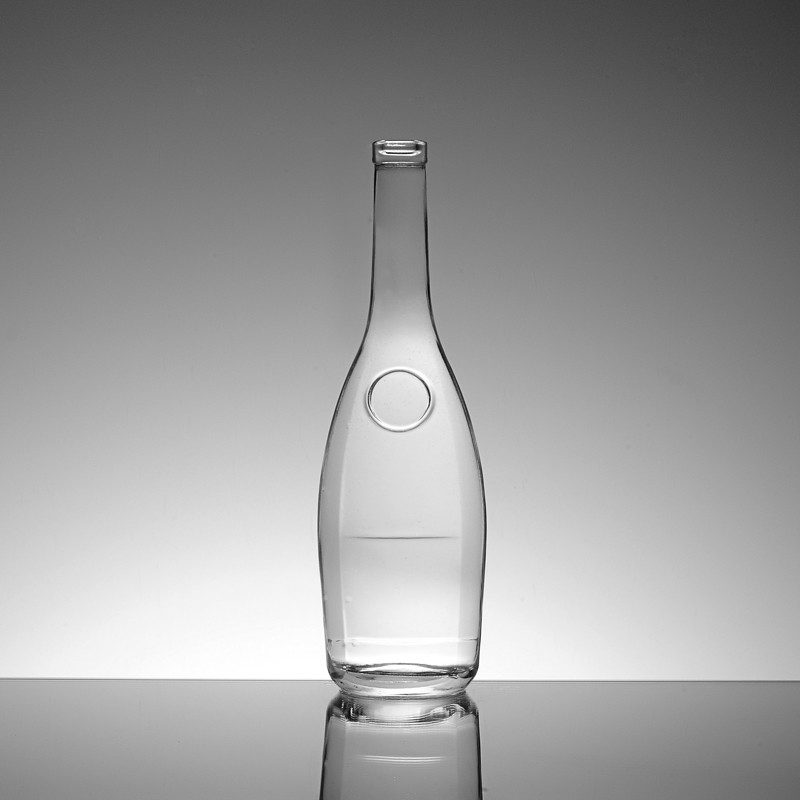 Round Cork Top Lids Glass Bottle for 550ml 700ml 750ml Vodka Gin Rum in Cylinder Shape
