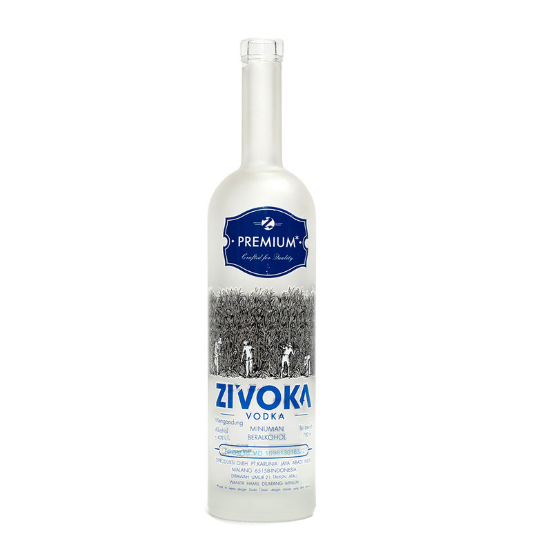 Super Flint Glass Bottles for Vodka Whisky Liquor in 500ml 700ml 75cl Frosted Material