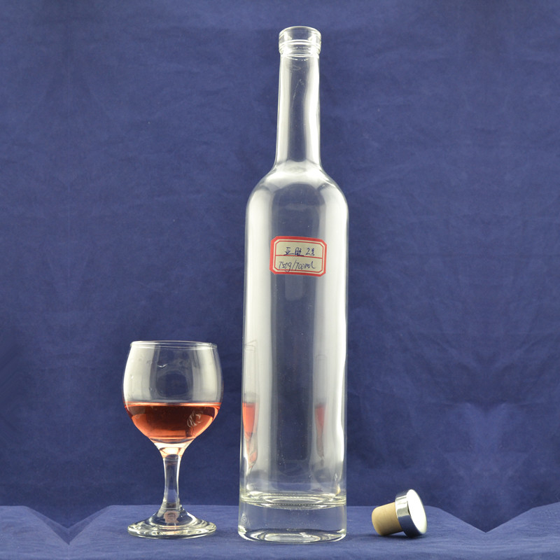 Tall Thin Liquor Glass Bottle For Whiskey/Brandy/Vodka Sealed With Twist-off Cap